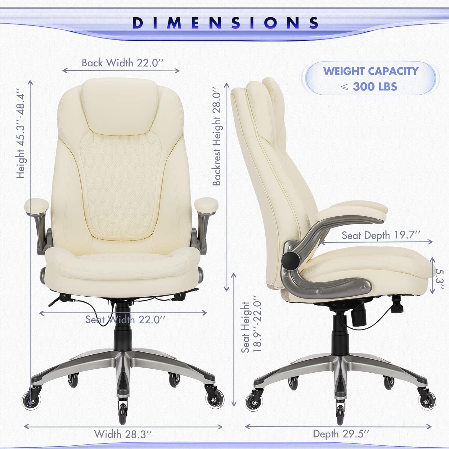Executive Office Chair Computer Desk Chair Swivel Home Office Chair Upgraded Casters wourant