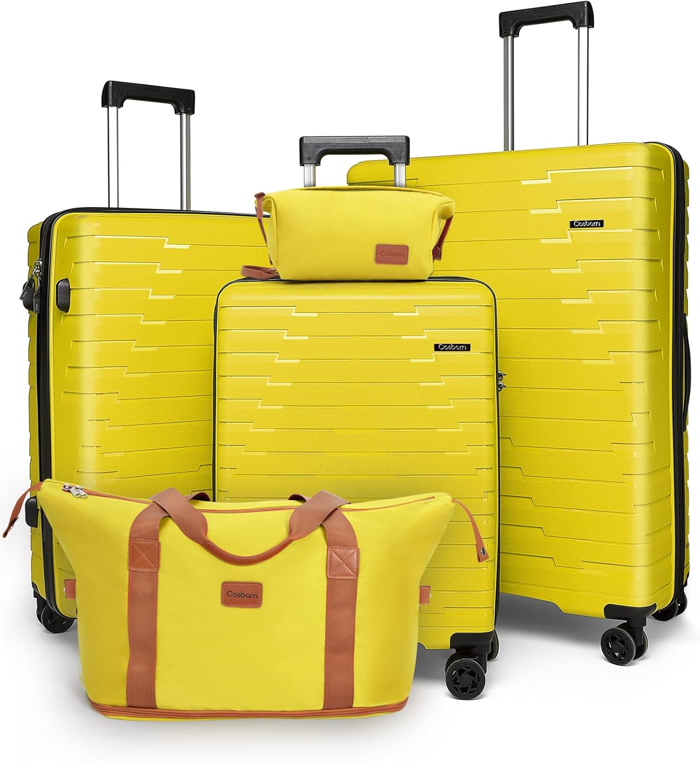 5-piece luggage set with wheels, ABS hardshell suitcase with spinner wheels wourant
