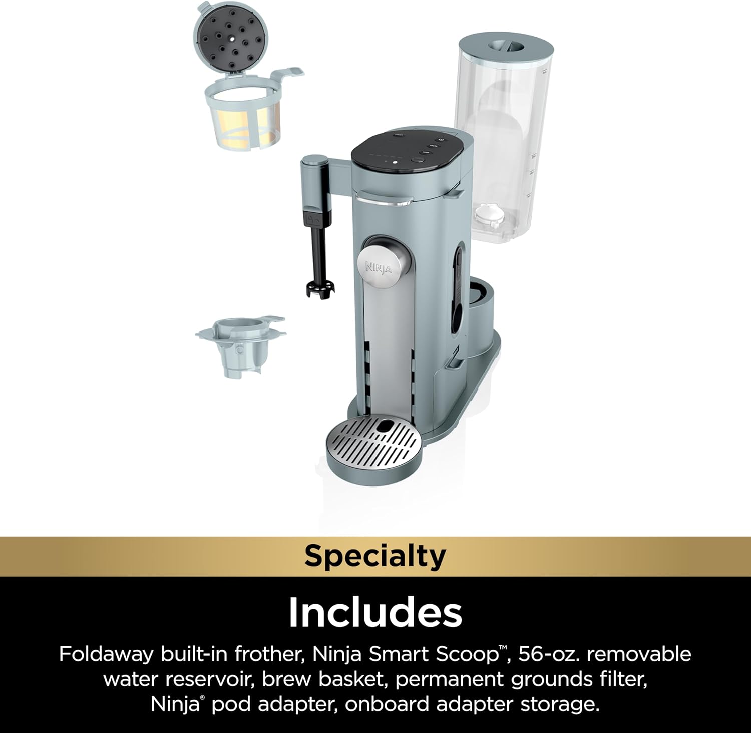 Ninja | Coffee Maker | Single Serve |Brew with Coffee Pods & Grounds| Compatible with K-Cup Coffee Pods | 4 Brew Styles, up to 24oz Cup Sizes & 56oz Removable Reservoir | Black | PB051 wourant