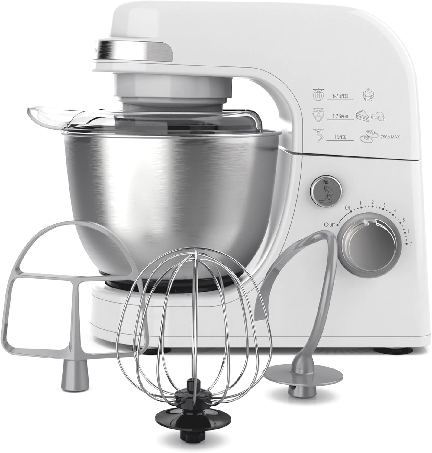Hamilton Beach Electric Stand Mixer, 4 Quarts, Dough Hook, Flat Beater Attachments, Splash Guard 7 Speeds with Whisk, Black wourant