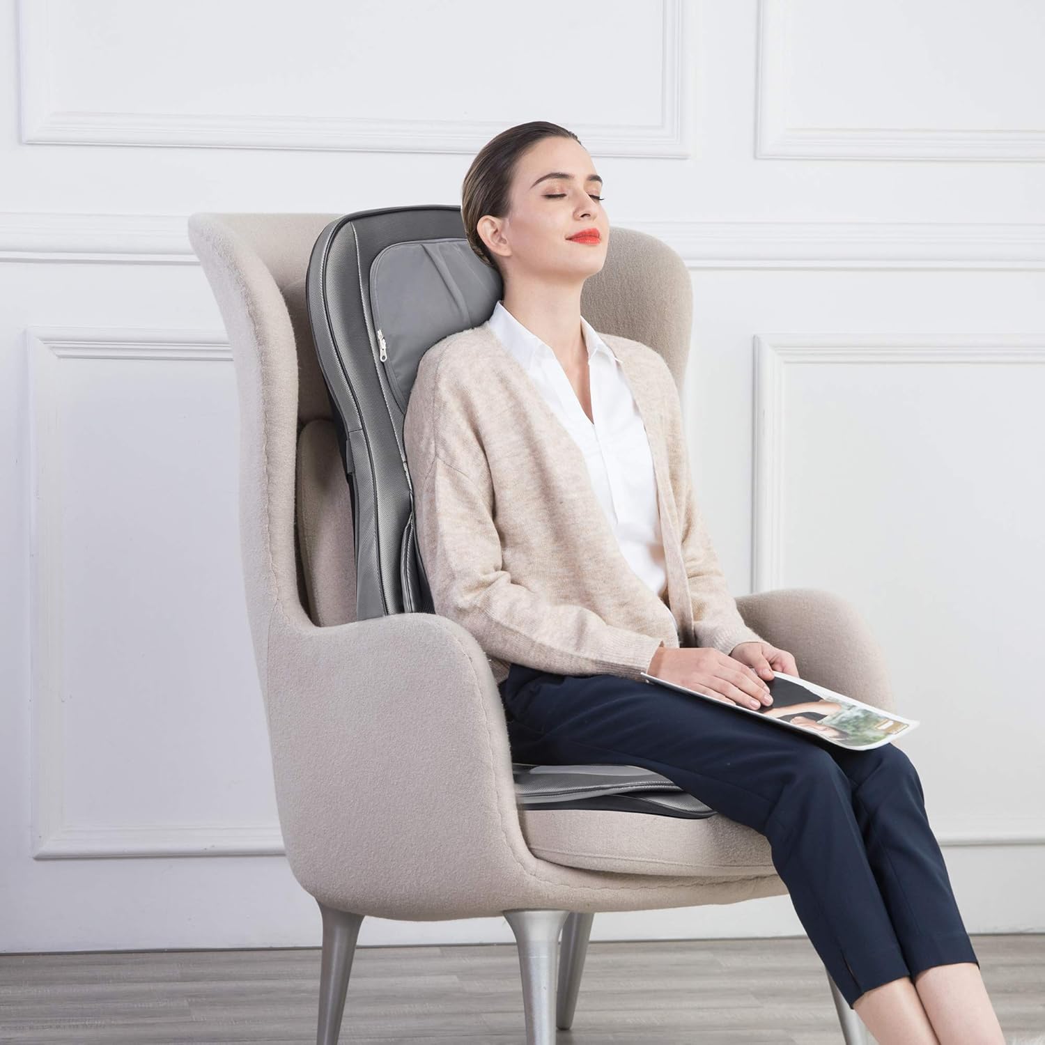 COMFIER Massager Chair with Heat Shiatsu Neck Back Massager Portable with Compress & Rolling Massage Chair Pad for Full Back Neck & Shoulders Full Body Pain wourant