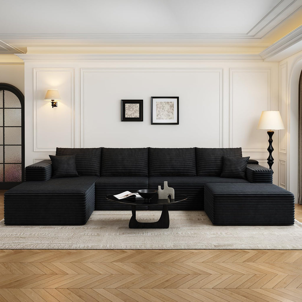 107.5" Cloud Modular Sectional Sofa Couch with L-Shape Chaise,Modern Minimalist Upholstered Couches wourant