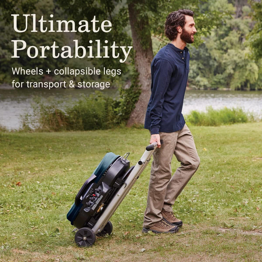 RoadTrip 285 Portable Stand-Up Propane Grill with 3 Adjustable Burners & Instastart Ignition, 20,000 BTUs of Power for Outdoor Cooking, Camping, Tailgating, Grilling, BBQs, & More wourant