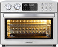 28QT Air Fryer Toaster Oven Combo, Large 12-in-1 Convection Countertop Oven with 3-Layer Cooking, Rotisserie for Chicken, 6 Heating Tubes, Fast Preheat, Fits 11" Pizza, Full Accessories, Sparkle Black wourant