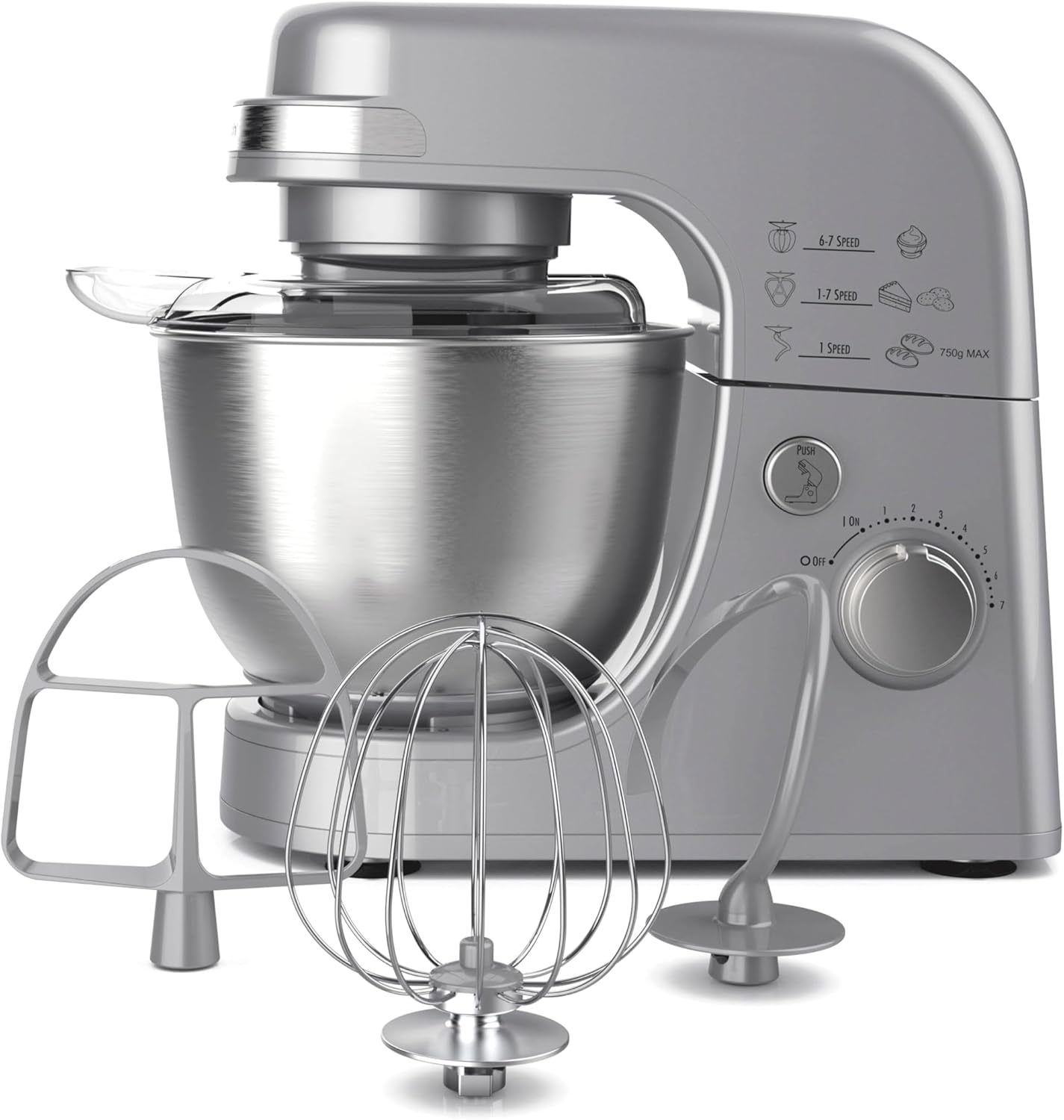 Hamilton Beach Electric Stand Mixer, 4 Quarts, Dough Hook, Flat Beater Attachments, Splash Guard 7 Speeds with Whisk, Black wourant