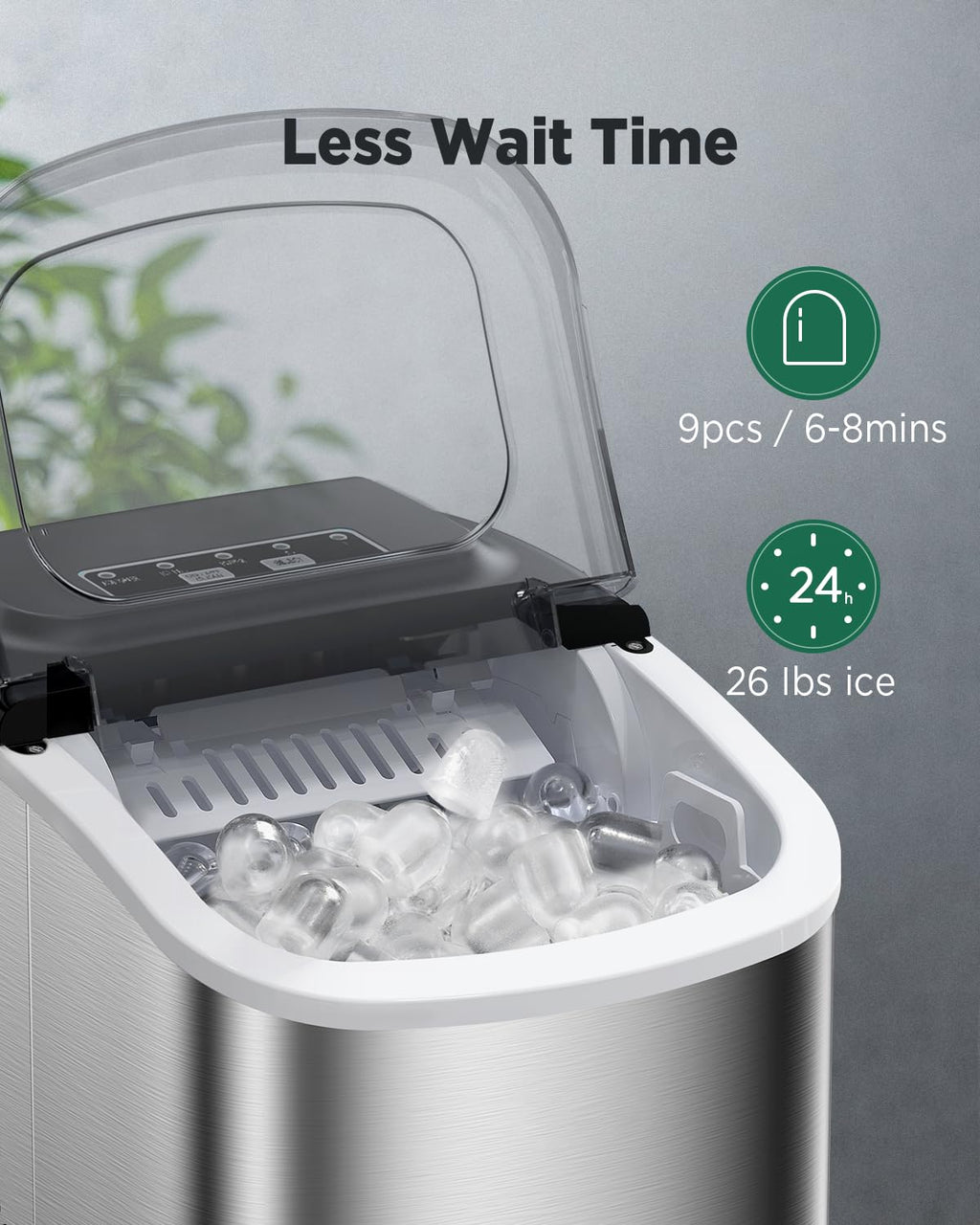 Nugget Ice Maker Countertop, Silonn Chewable Pellet Ice Machine with Self-Cleanin Function, 33lbs/24H Portable Ice Makers for Home Kitchen Officce, Black wourant