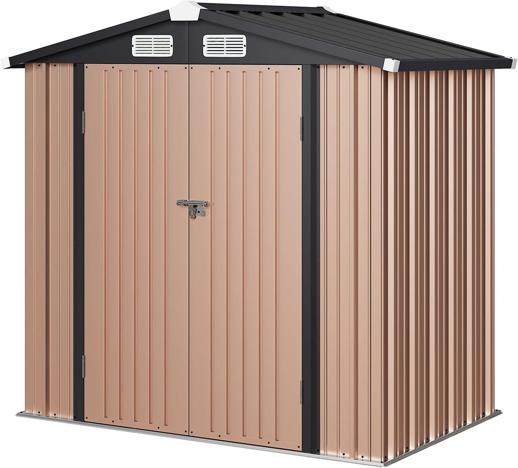 Aoxun 6.2x4 FT Shed Outdoor Storage Shed Metal Garden Shed Slooping Roof Tool Shed Bike Shed wourant