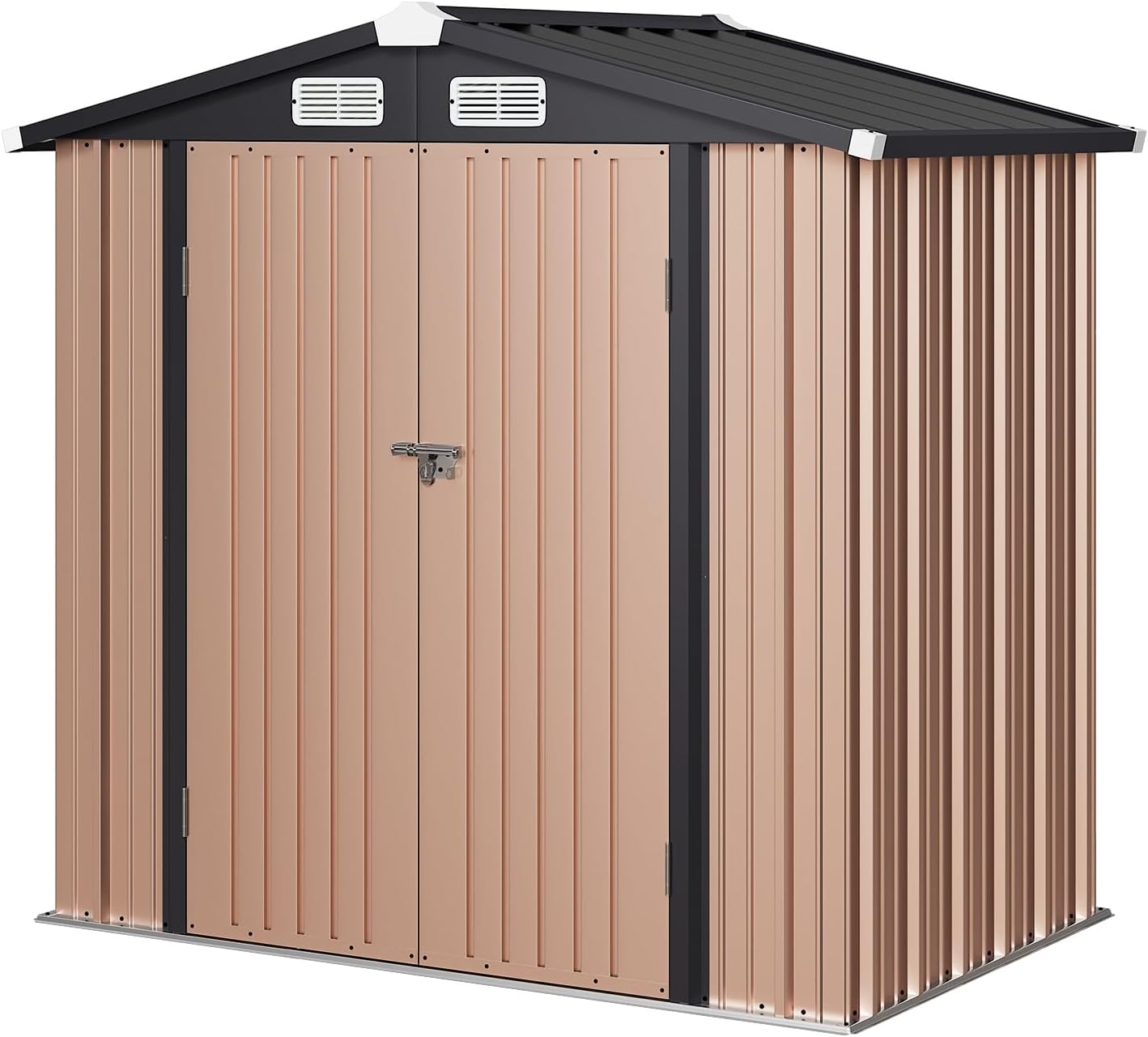 Aoxun 6.2x4 FT Shed Outdoor Storage Shed Metal Garden Shed Slooping Roof Tool Shed Bike Shed wourant