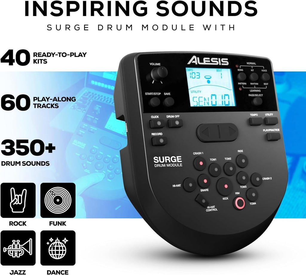 Alesis Drums Command Mesh SE Kit-Electric Drum Set USB MIDI Connection 600 Drum Sound wourant