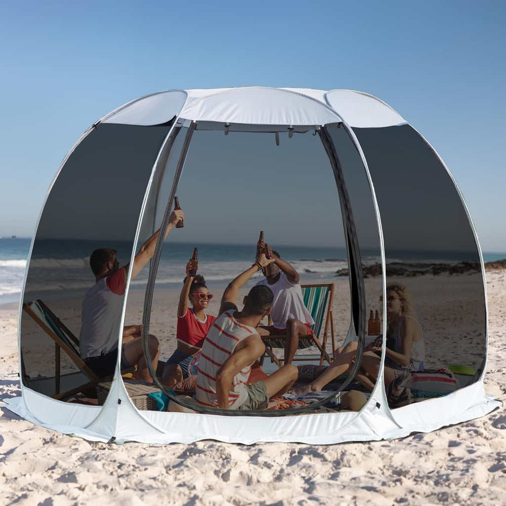 Screen gazebo, sleeps 6-10-15 people Igloo-style canopy tent with mosquito net on the sides Perfect for garden, patio, backyard wourant