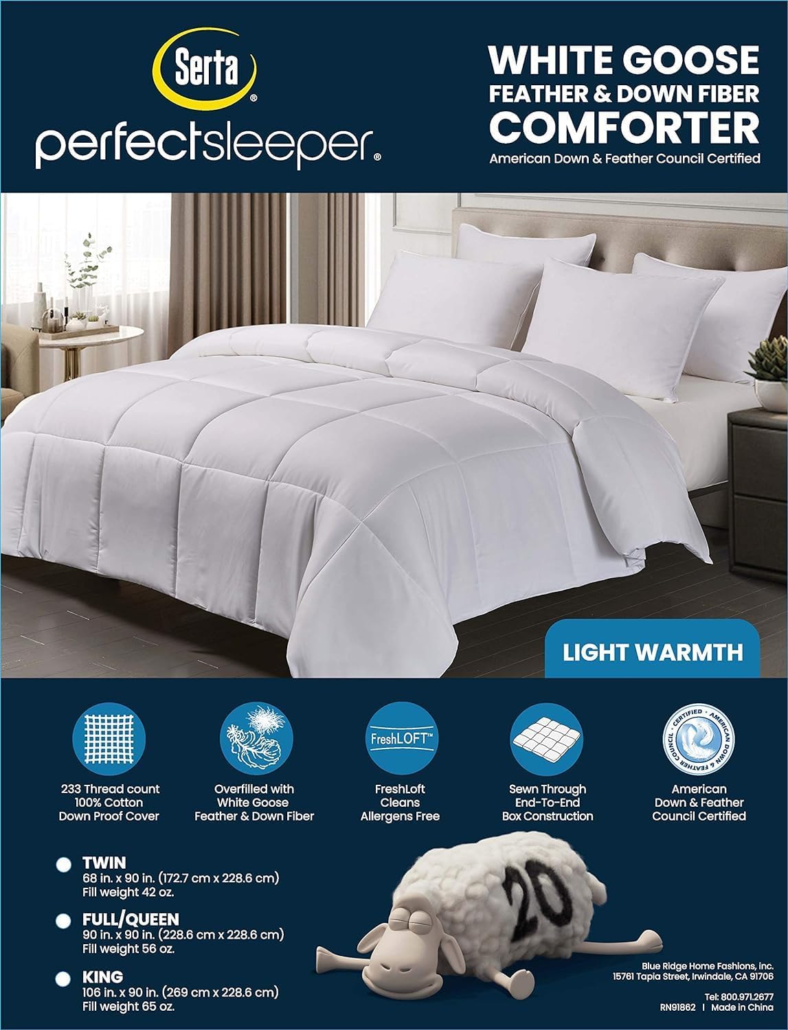 Serta Hotel Luxury Hypoallergenic Comforter Duvet Insert wourant