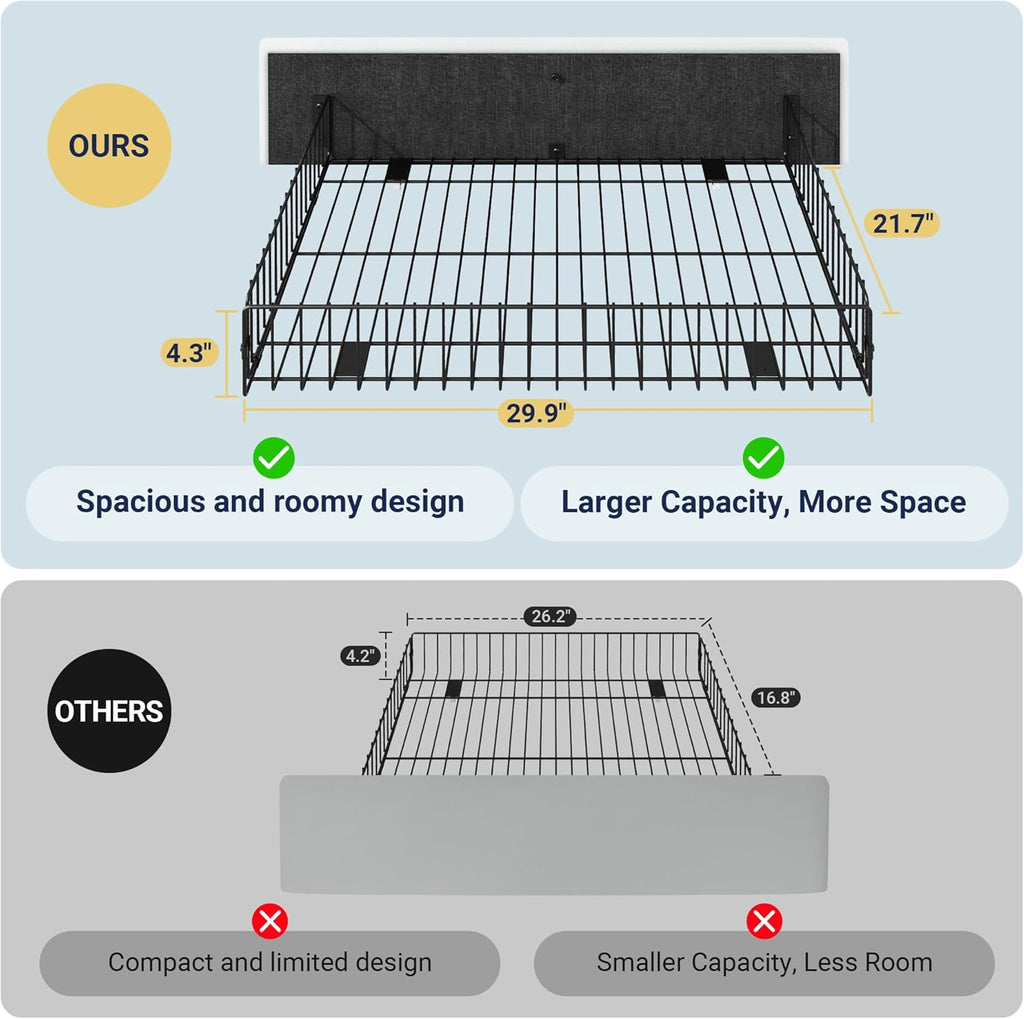 Allewie Upholstered Queen Size Platform Bed Frame with 4 Storage Drawers and Headboard wourant