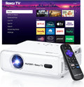 Aurzen Roku TV Smart Projector with Wifi and Bluetooth, Roku Streaming Experience Built-in wourant