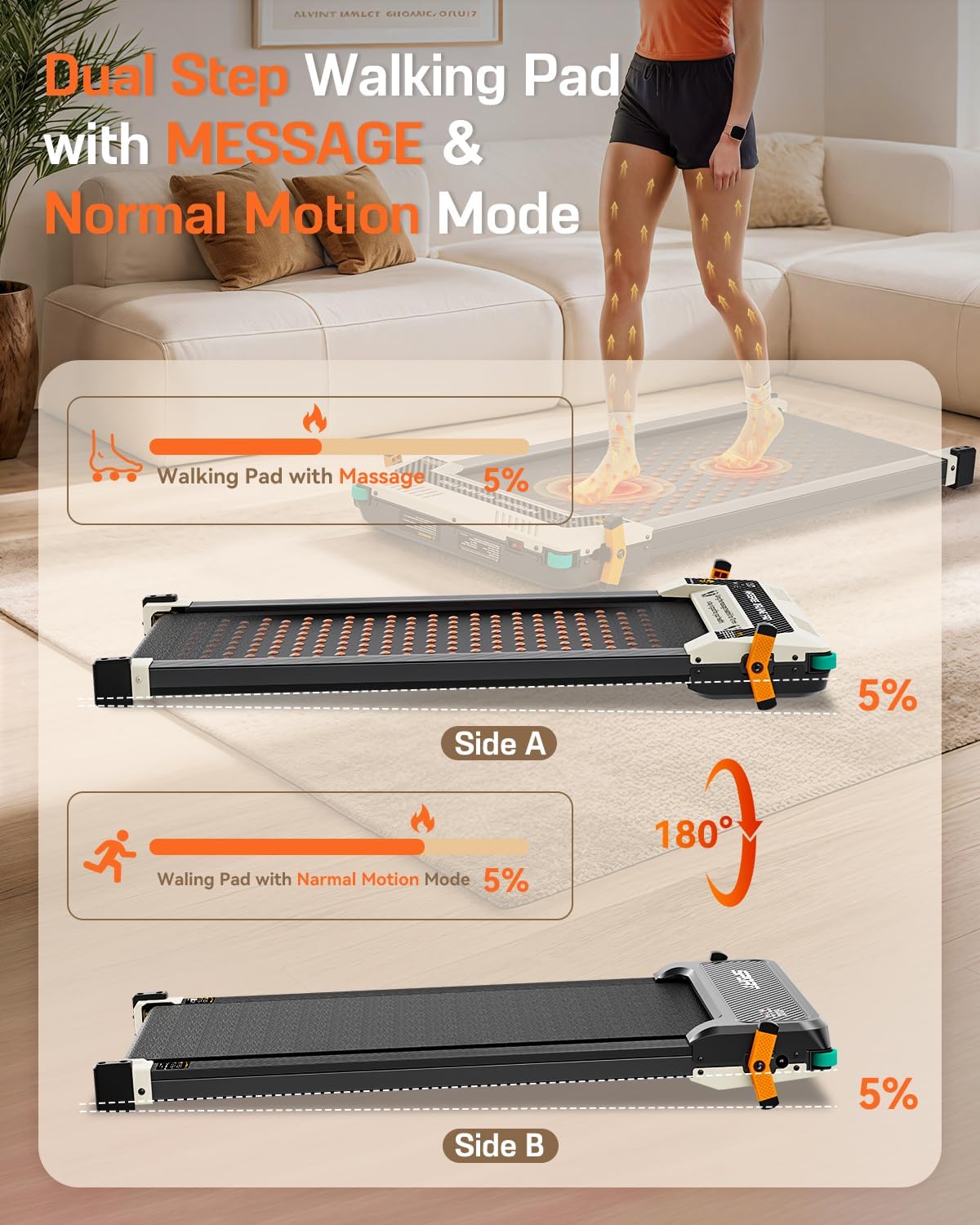 Akluer Inclined Home Treadmill 2.5 HP Small Under-Desk Treadmill with Remote Control and LED Display wourant