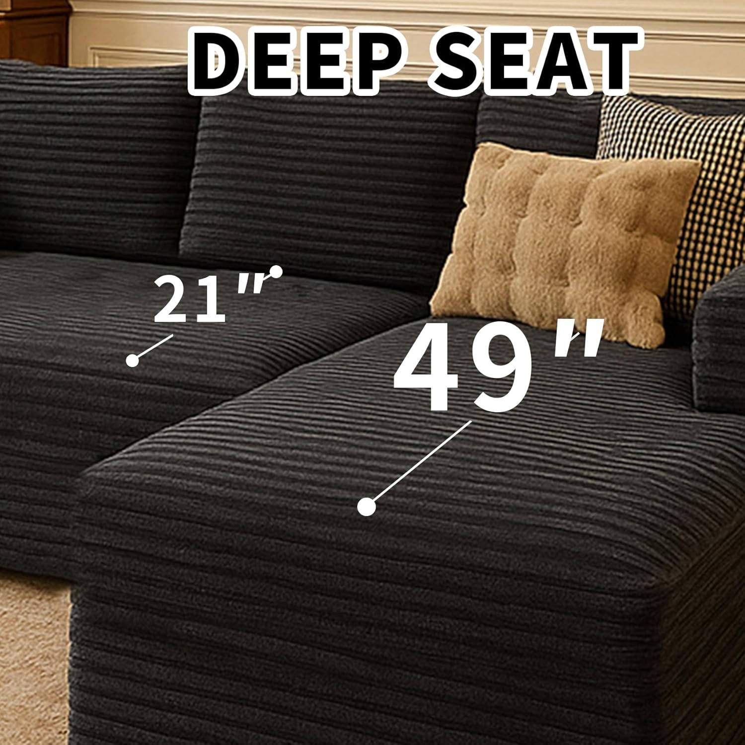 Cloud section sofa and L-shaped recliner modern modular sofa with deep seats wourant