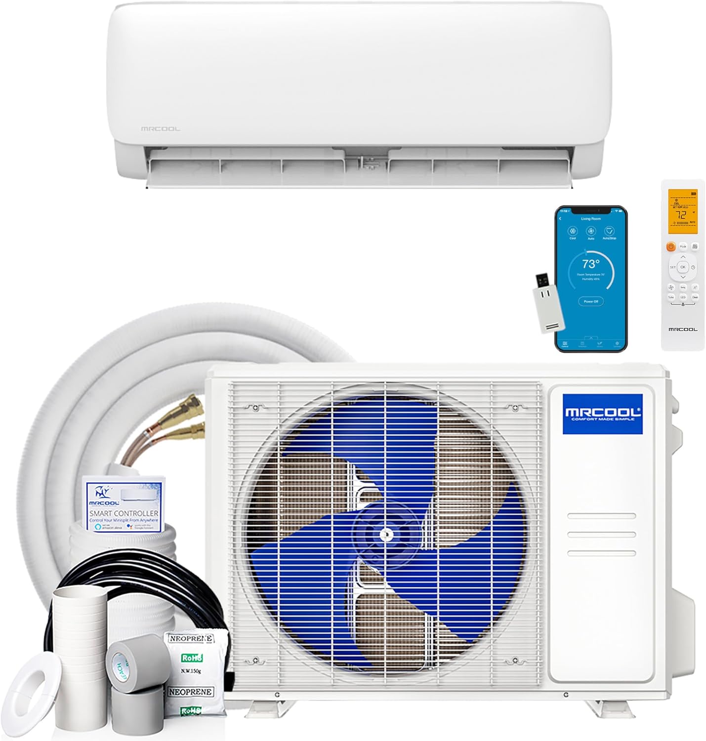 MRCOOL 24000 BTU 230V Ductless Inverter Mini Split Air Conditioner & Heat Pump System, Easy Pro Series - Wall-Mounted AC Unit w/Heating and Cooling for Home, Office & Commercial Space wourant