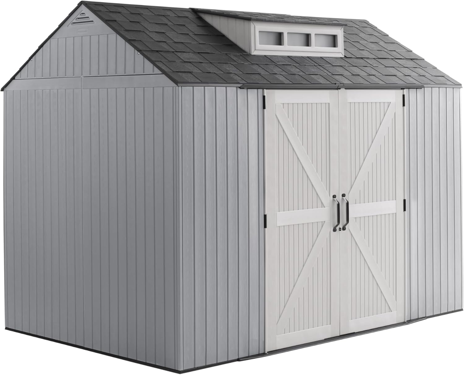 Rubbermaid Resin Outdoor Storage Shed With Floor (7 x 7 Ft) Weather Resistant Gray Organization for Home/Backyard/Garden Tools/Lawn Mower/Bike Storage/Pool Supplies wourant