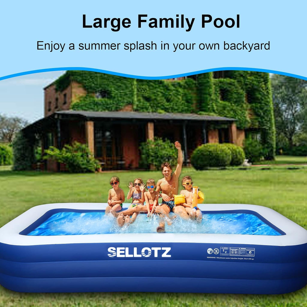 Inflatable Pool for Kids and Adults, 120" X 72" X 22" Oversized Thickened Family Swimming Pool for Toddlers, Outdoor, Garden, Backyard, Summer Water Party wourant