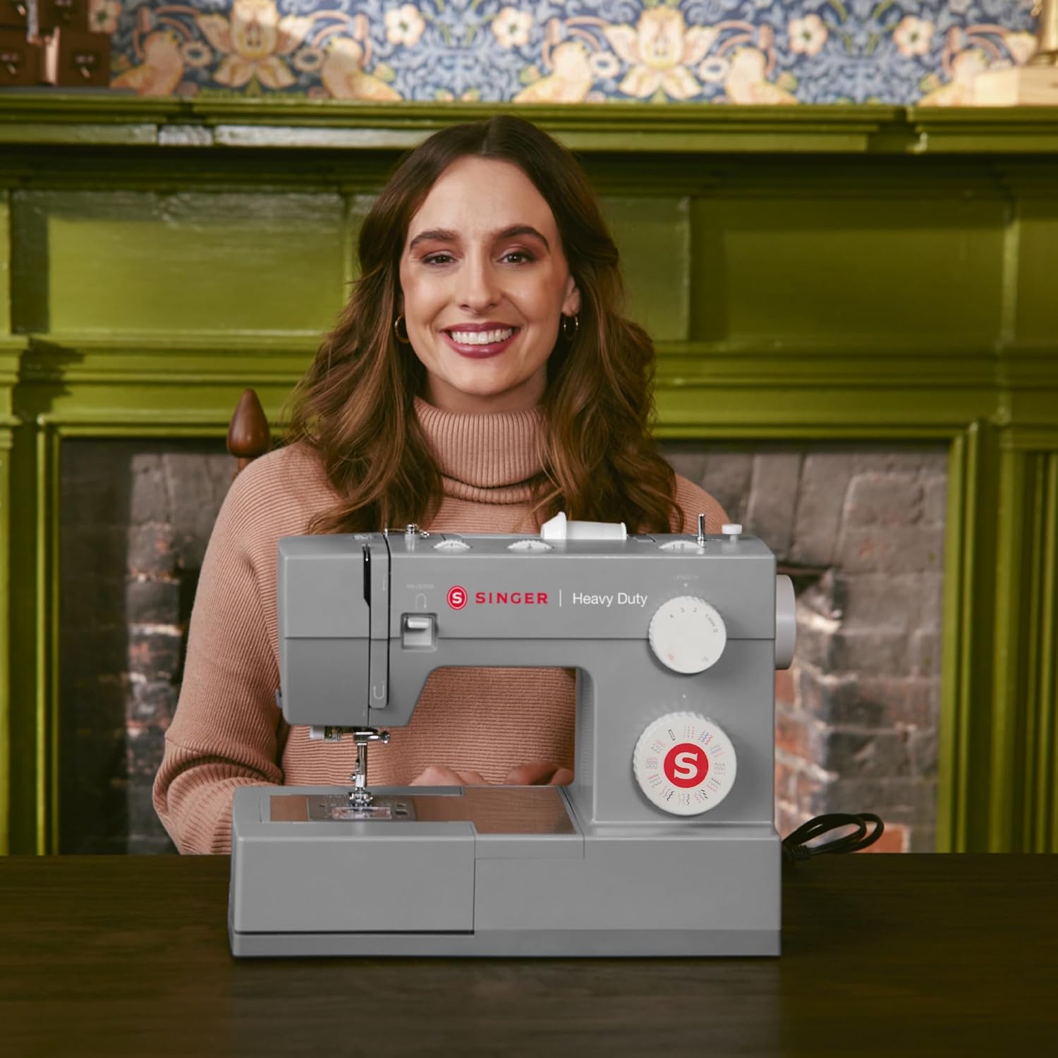 SINGER Heavy Duty 4452 High Speed Sewing Machine With Accessory Kit | Strong Motor with Enhanced Piercing Power, 110 Stitch Applications, Full Metal frame, 1-step Buttonhole & LED Lights wourant