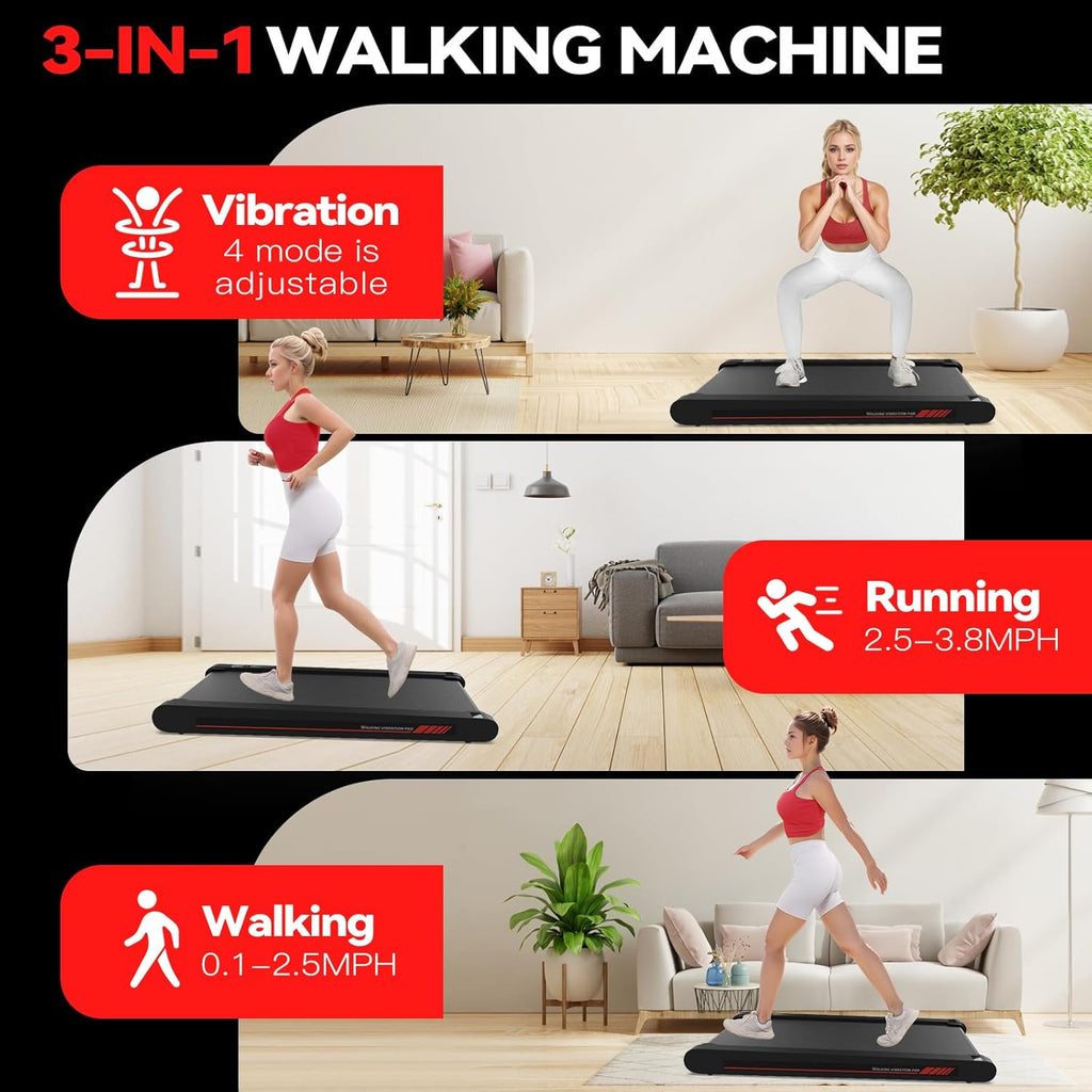 Sperax Walking Vibration Pad with APP, 3 in 1 Under Desk Treadmill, 2.5HP Low Noise Walking Treadmill Pad with Remote Control,Portable Treadmills for Home Office wourant