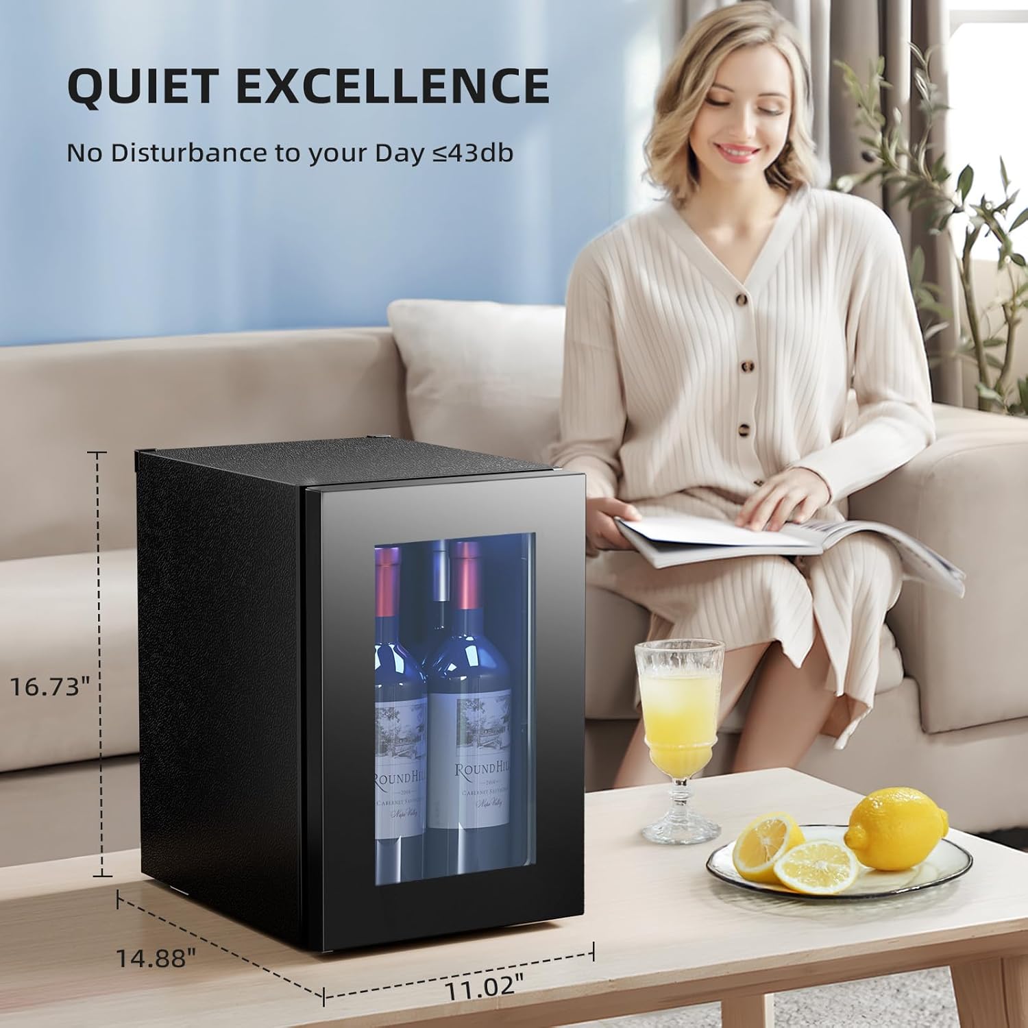 Antarctic Star 26 Bottle 130 Can Wine Cooler Cabinet Beverage Refrigerator Mini Wine Cellar wourant