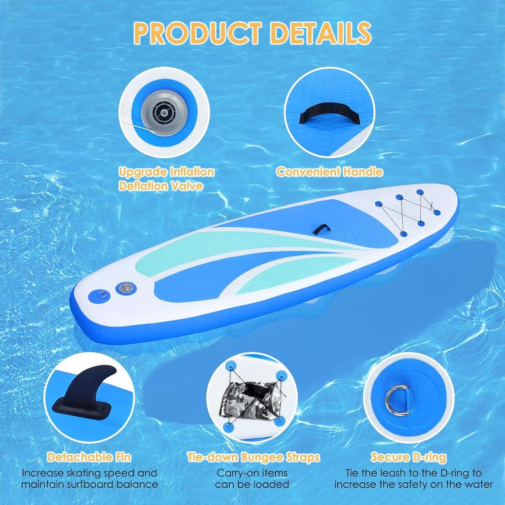 Inflatable Stand Up Paddle Board for Adult All Skill Levels- 10'4" Ultra-Light SUP Paddleboard