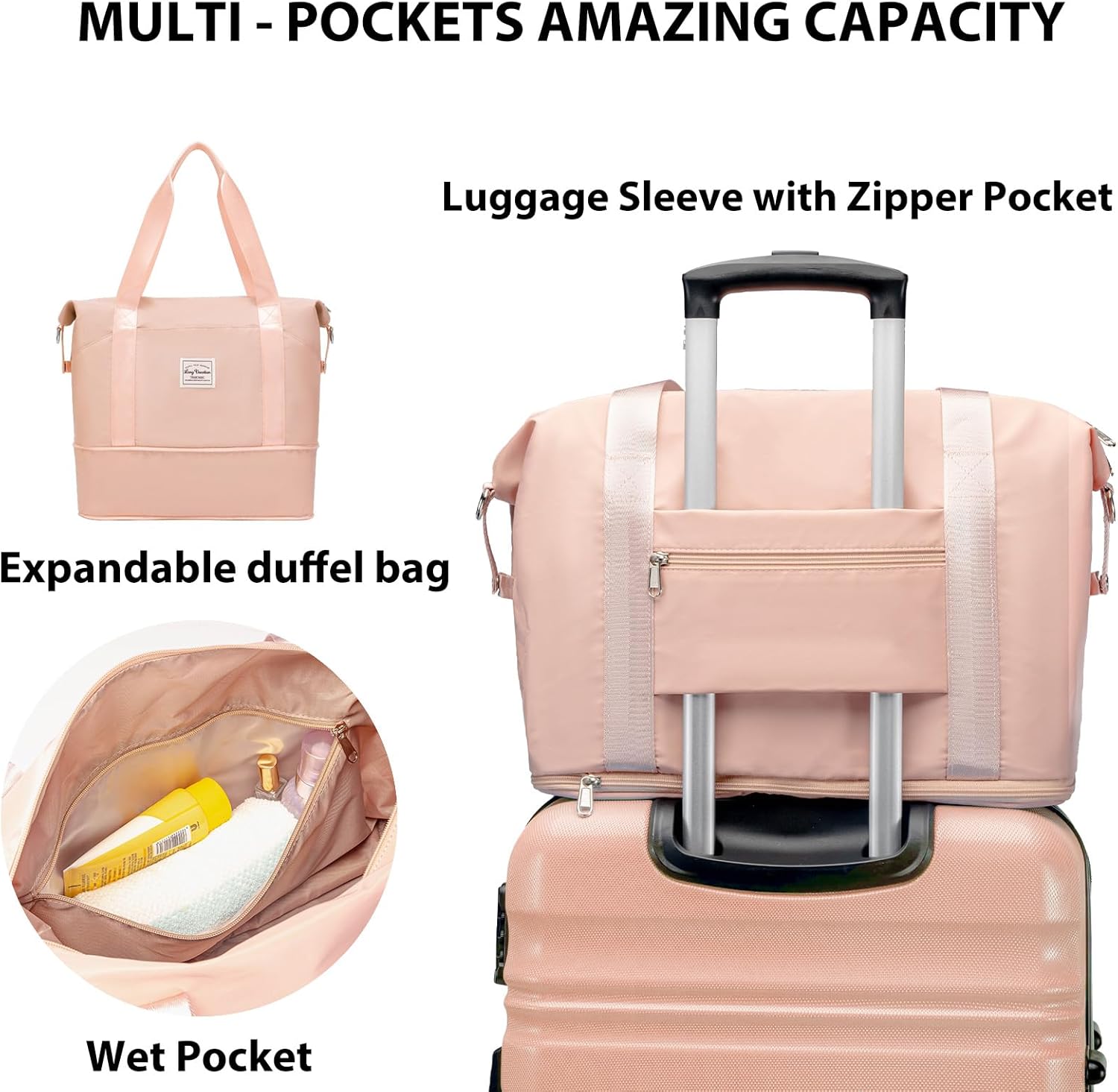 LONG VACATION 6 Piece Luggage Set Carry on Suitcase with ABS+PC hardshell, Spinner Wheels & YKK Zipper TSA Lock wourant