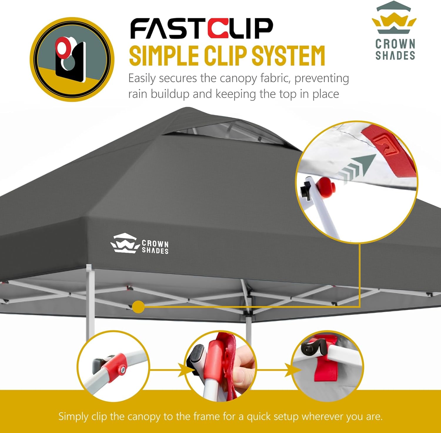 10x10 Pop-Up Awning - One-Click Installation Beach Tent - Outdoor Sunshade Silver Coated Top, 3 Heights and 4 Sand Pockets wourant