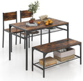 Giantex Dining Table Set for 4 43" Kitchen Table and Chairs Modern Functional Desk Set wourant