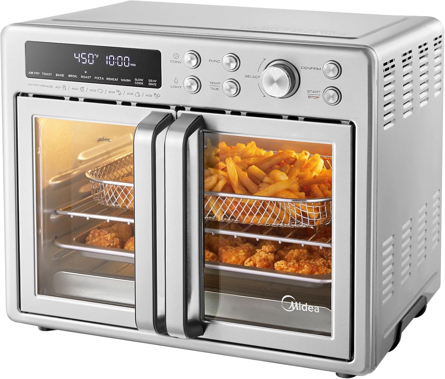 Flexify French Door Toaster Oven Air Fryer Combo 26.4 QT Extra Large Air Fryer Countertop wourant