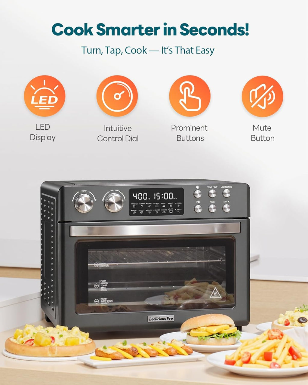 28QT Air Fryer Toaster Oven Combo, Large 12-in-1 Convection Countertop Oven with 3-Layer Cooking, Rotisserie for Chicken, 6 Heating Tubes, Fast Preheat, Fits 11" Pizza, Full Accessories, Sparkle Black wourant
