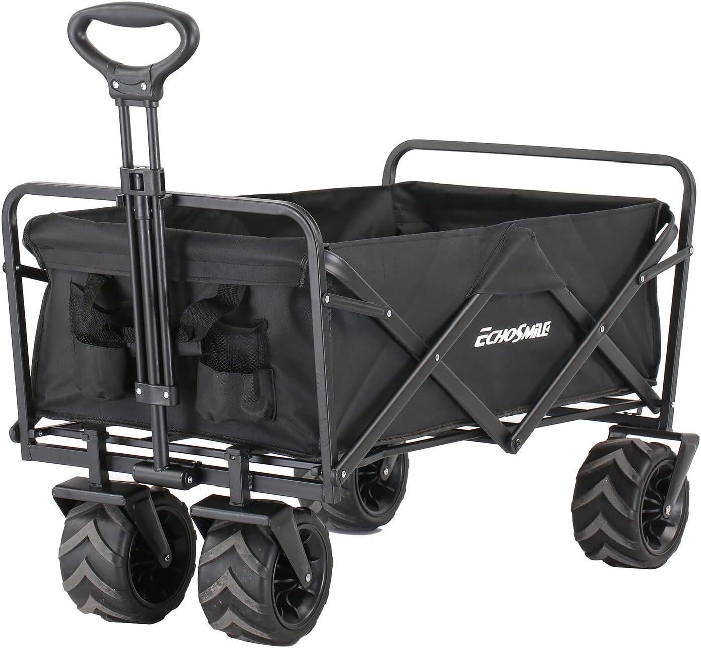 Heavy Duty 350 lb Capacity Foldable Caravan, Outdoor Folding Camping Caravan, Portable Grocery Cart, Adjustable Rolling Cart wourant