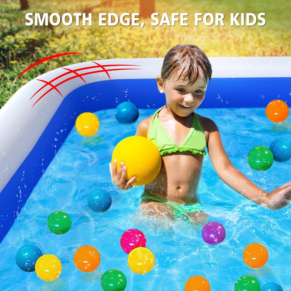 Inflatable Swimming Pool, 120" x 72" x 22" Kiddie Pools, Family Lounge Pools Thickened Above Ground Family Pool for Summer Water Party, Backyard, Garden Lawn, Blue wourant