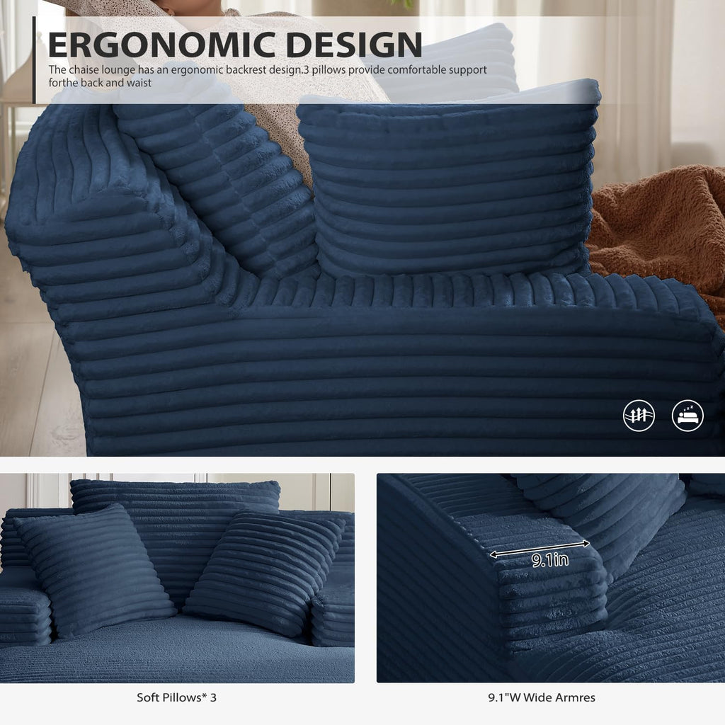 50-inch indoor recliner, oversized corduroy upholstered boneless sofa bed, deep sleeper sofa reading chair, cloud sofa, living room sofa wourant