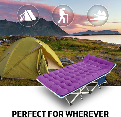 2-pack camping cots with mattresses, comfortable sleeping beds, adult camping cots, 2-person folding beds, heavy-duty sleeping beds wourant
