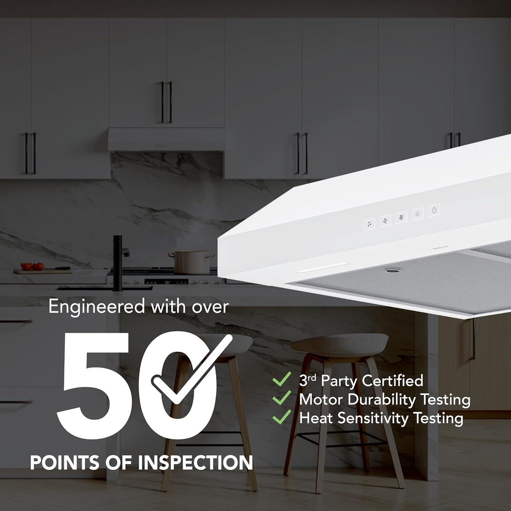 Broan-NuTone Three-Speed Glacier Undercabinet Range Hood with LED Light, ADA Compliant wourant