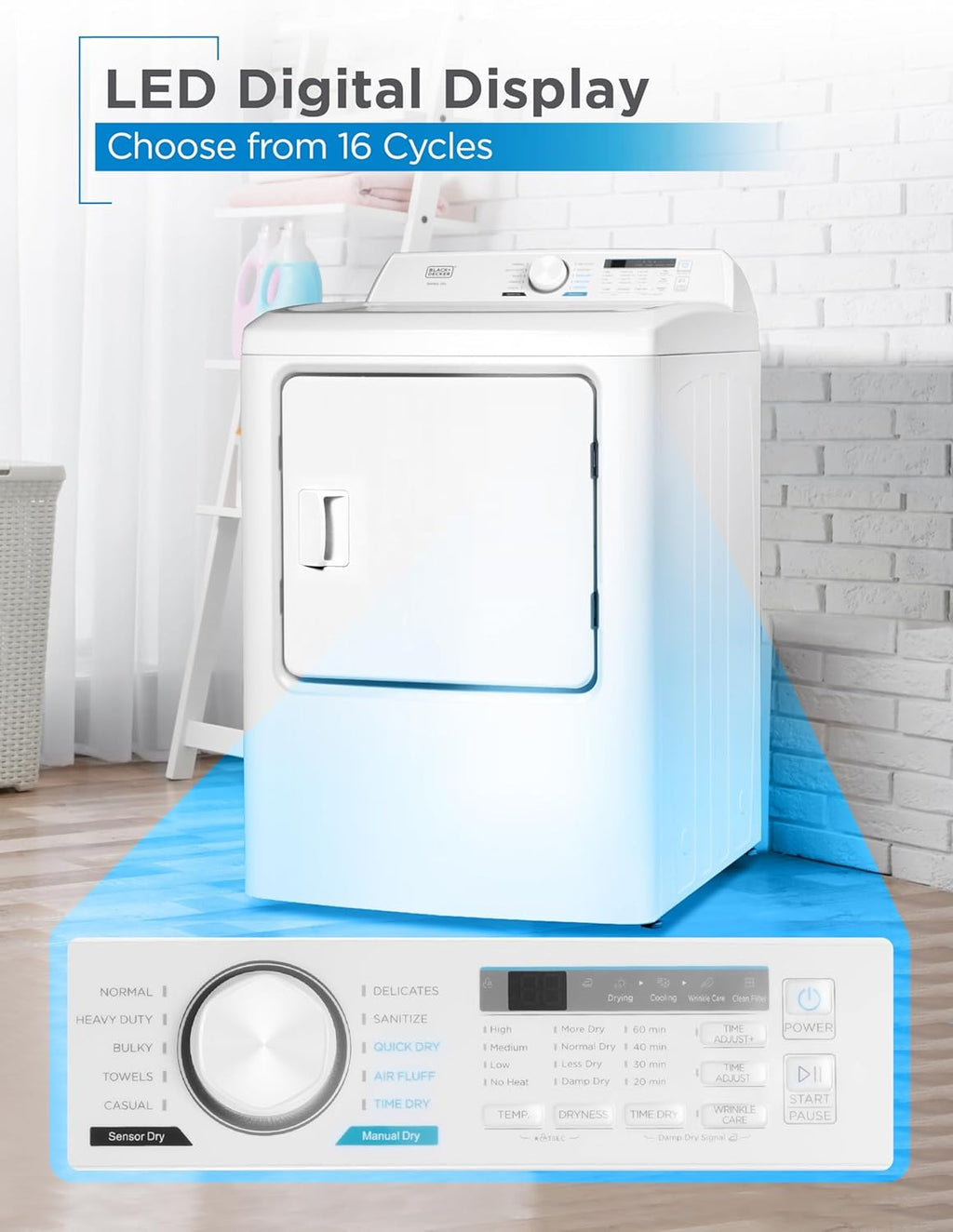 Compact Clothes Dryer, 1.5 Cu. Ft. 850W Electric Dryer, 120V Vented Portable Dryer with Stainless Steel Drum, for 5.5 lbs. of clothing for Standard Wall Outlet wourant