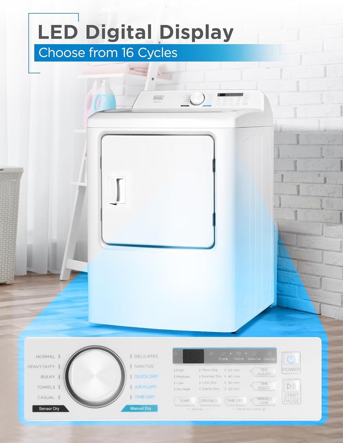 Compact Clothes Dryer, 1.5 Cu. Ft. 850W Electric Dryer, 120V Vented Portable Dryer with Stainless Steel Drum, for 5.5 lbs. of clothing for Standard Wall Outlet wourant