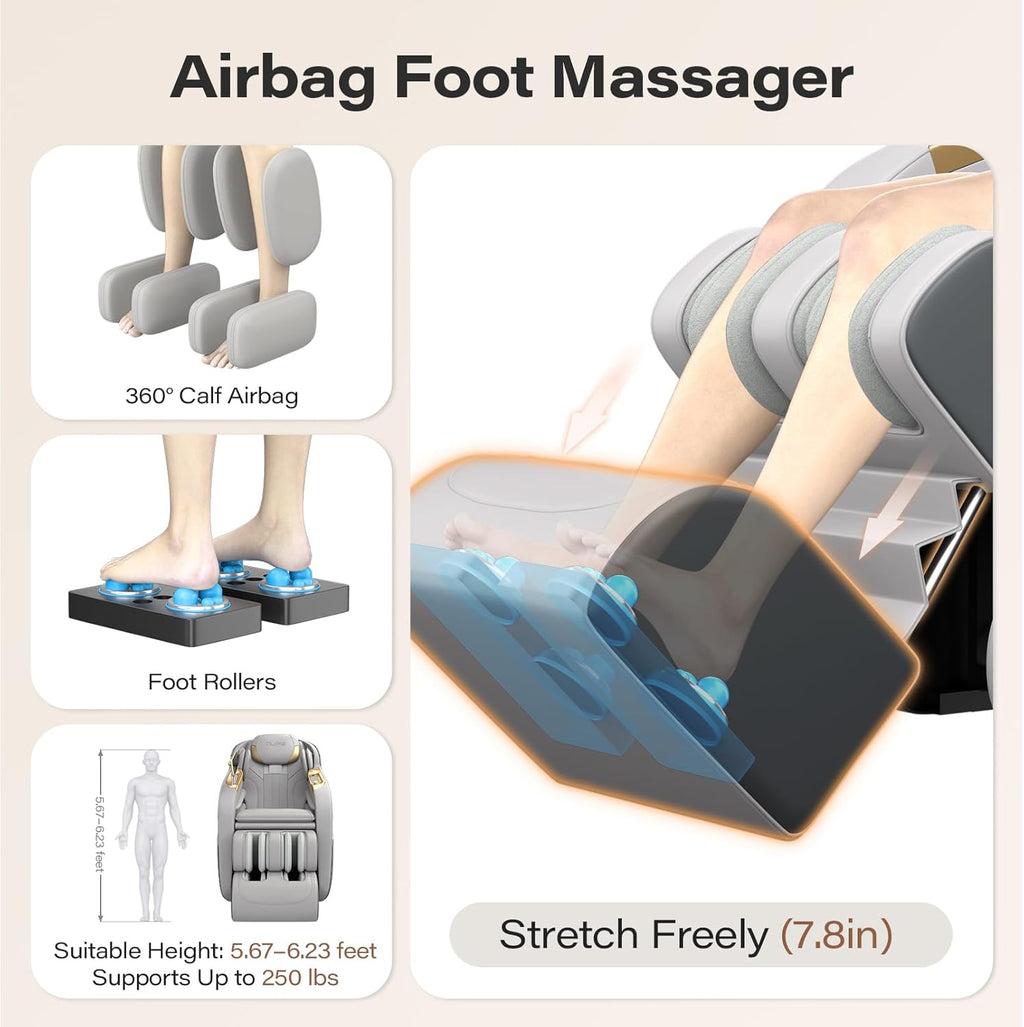 Full Body Massage Chair, 160° Zero Gravity Recliner with Body Scan, 50" SL Track Shiatsu Massage Chair, Spot Massage, Foot Roller wourant