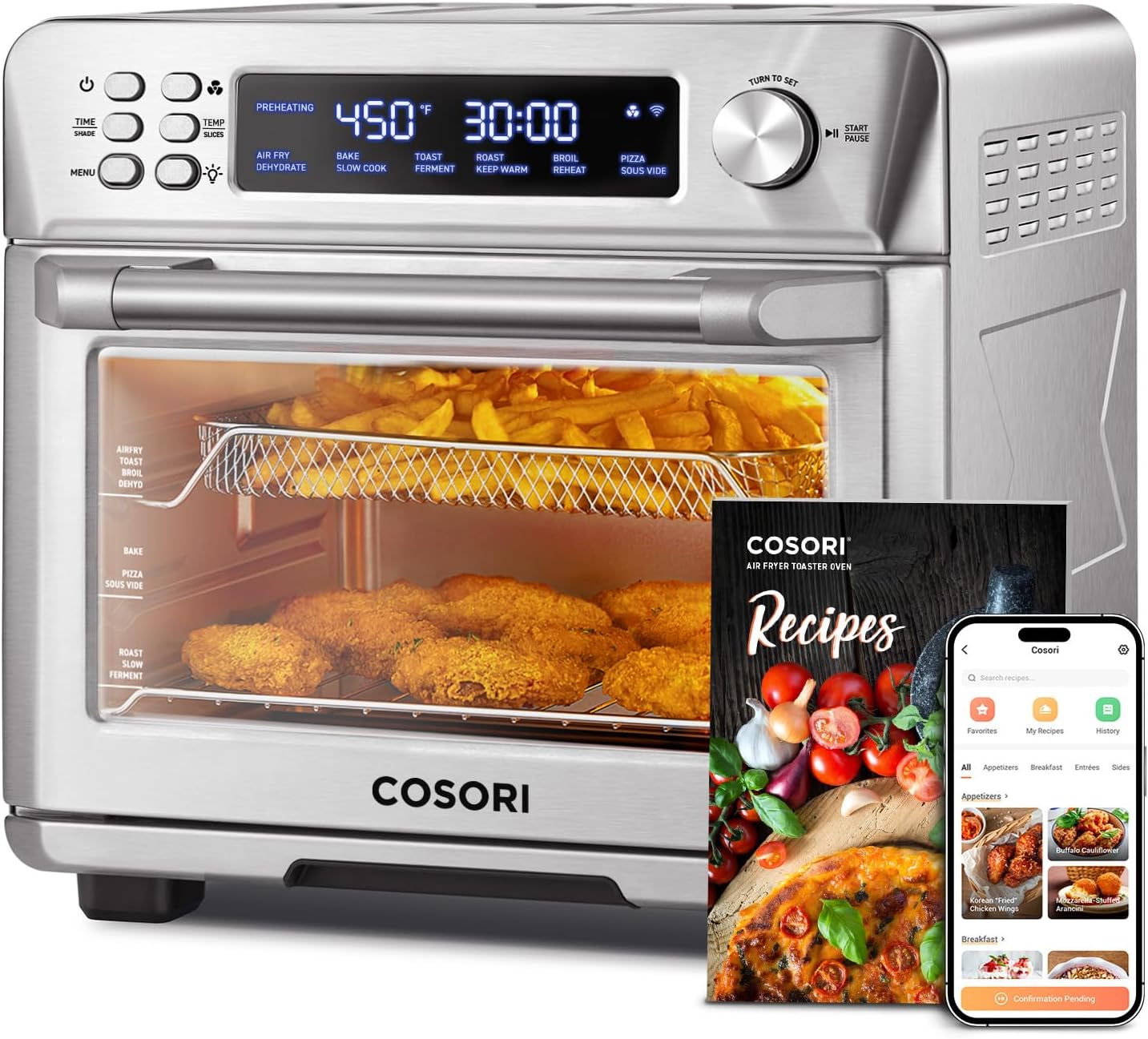 COSORI Smart 12-in-1 Air Fryer Toaster Oven Combo Airfryer Convection Oven Countertop wourant