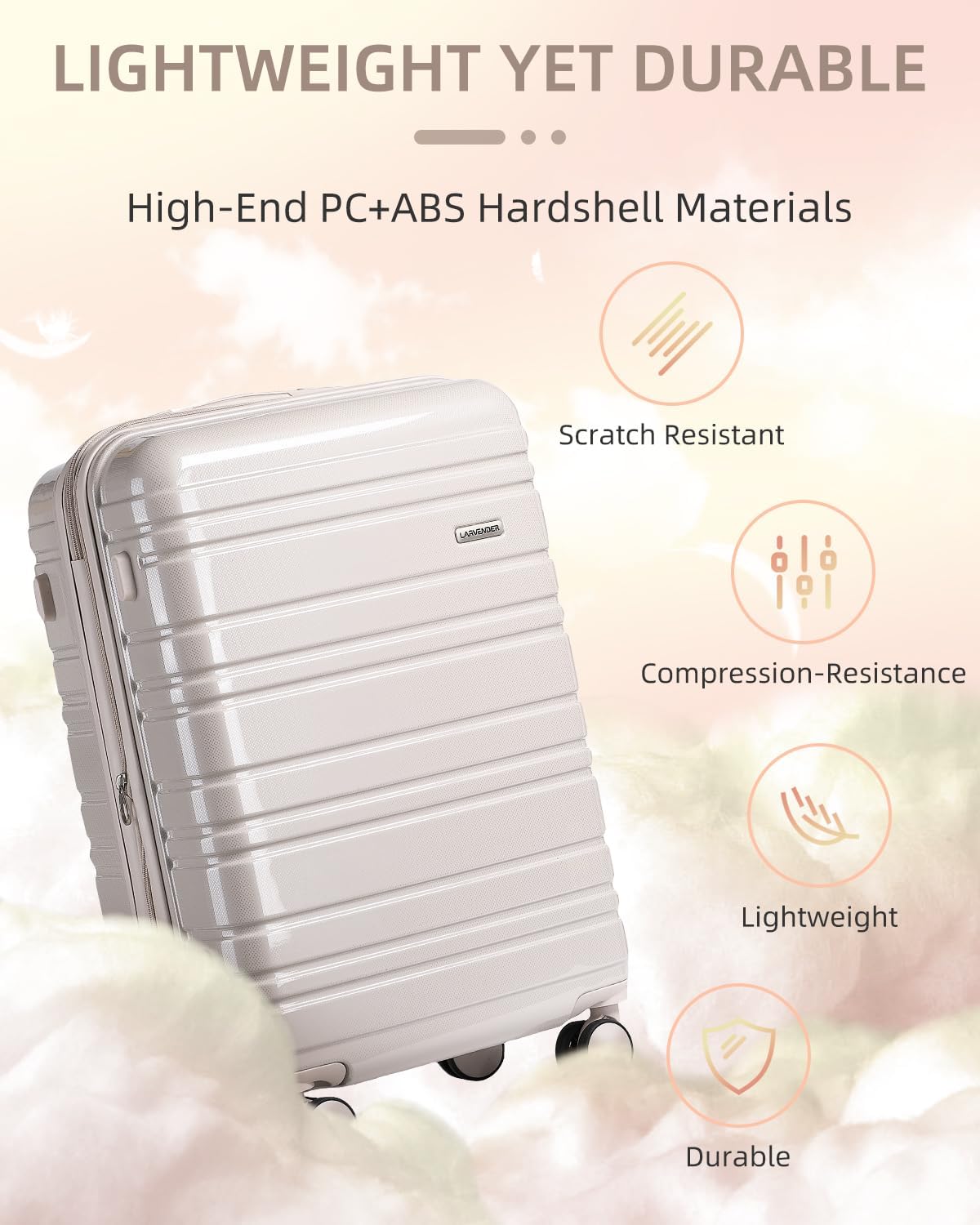 6-piece luggage set, expandable hardshell suitcase set with spinner wheels, lightweight rolling luggage set wourant