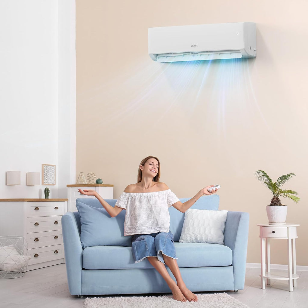 ROVSUN 9000 BTU Wifi Enabled Mini Split Air Conditioner & Heater with Inverter, 19 SEER2 Energy Saving 115V Ductless Split AC Unit with Pre-Charged Condenser, Heat Pump & Installation Kit wourant
