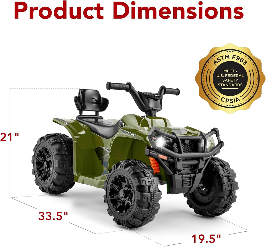 Best Choice Products 12V Kids Ride-On Electric ATV, 4-Wheeler Quad Car Toy w/Bluetooth Audio, 2.4mph Max Speed, Treaded Tires, LED Headlights, Radio wourant