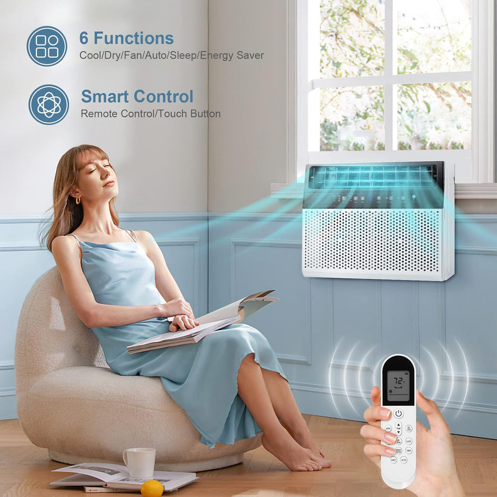 Antarctic Star 12,000 BTU U-Shaped Window Air Conditioner Unit Cools up to 550 Sq.Ft. with 6 Modes 24H Timer, Ultra Quiet Window AC Units wourant