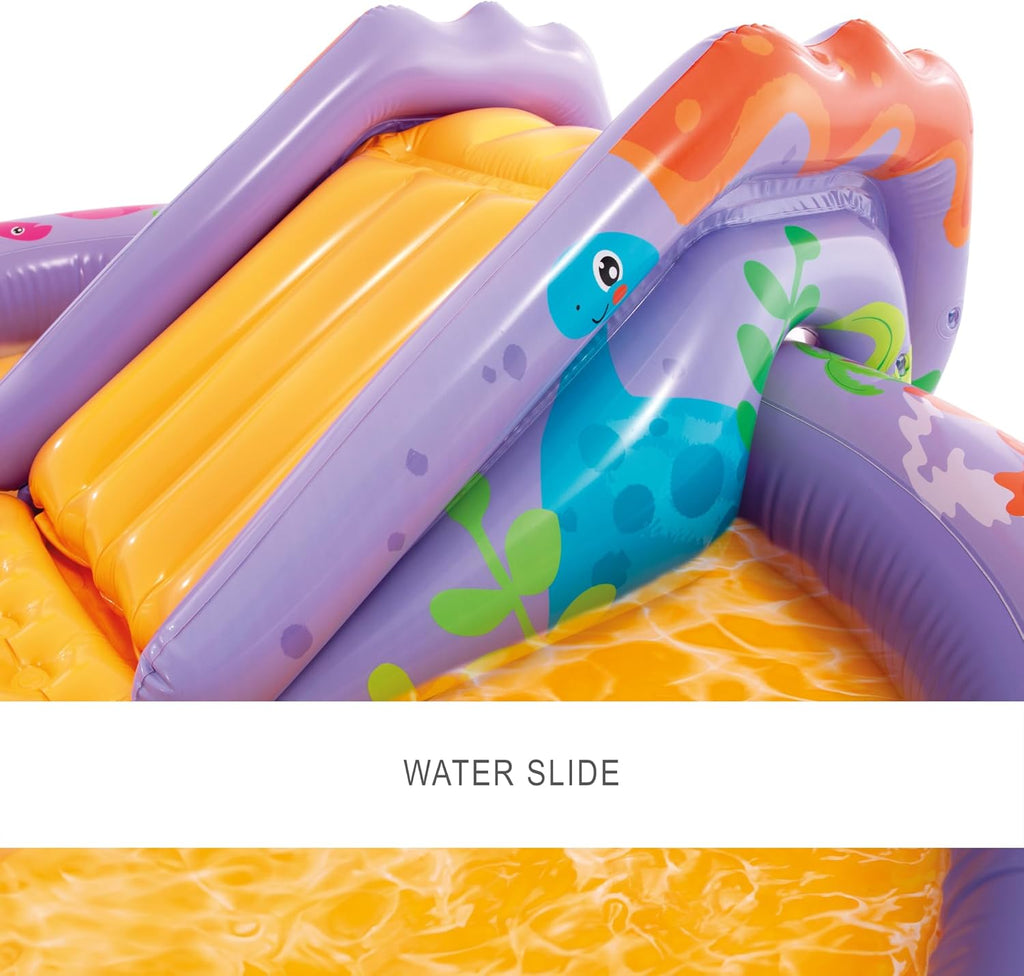 Intex 96" x 78" x 28" Inflatable Jungle Adventure Play Center Spray Kiddie Pool - Backyard Kids Water Slide, Outdoor Blow-Up Splash Pad for Toddlers wourant