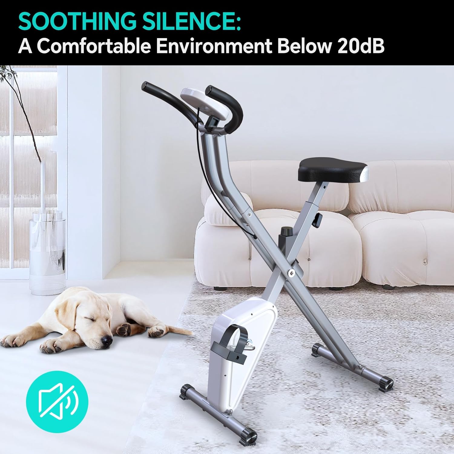 Foldable Exercise Bike Stationary Bikes for Home, 5 IN 1 Indoor Workout Bike, Cycling Bike with 16-Level Quiet Magnetic Resistance, 6.6 LBS Flywheel and 300LBS Capacity, 2025 Designed 817 X-bike wourant