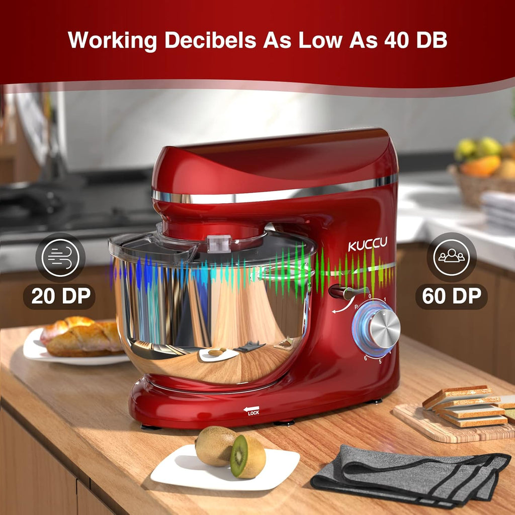 Stand Mixer 6.5 Qt 660W 6-Speed Tilt-Head Food Dough Mixer, Kitchen Electric Mixer with Stainless Steel Bowl,Dough Hook,Whisk, Beater, Egg white separator wourant