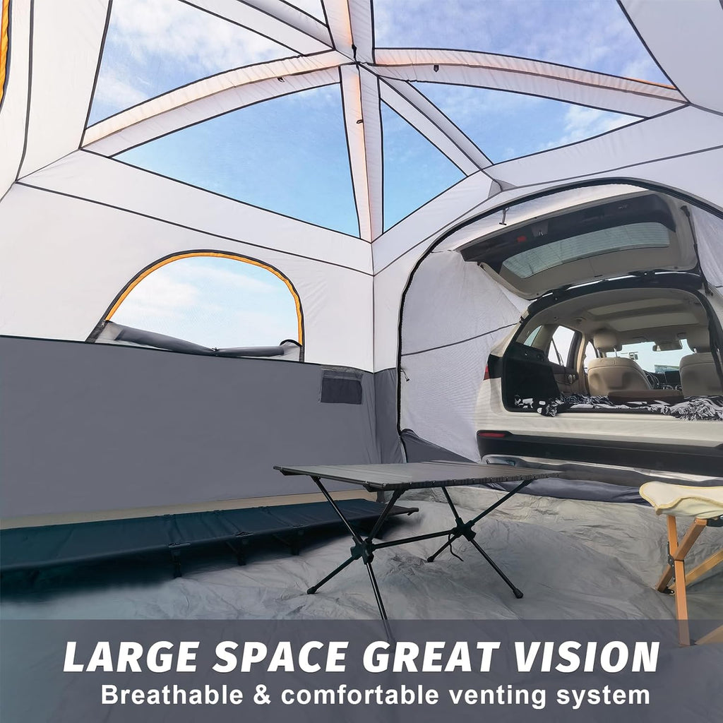 SUV Tent for Camping, 6-Person SUV Tailgate Tent - Easy Set Up with Rainfly, 10'x9'x78in(H) wourant