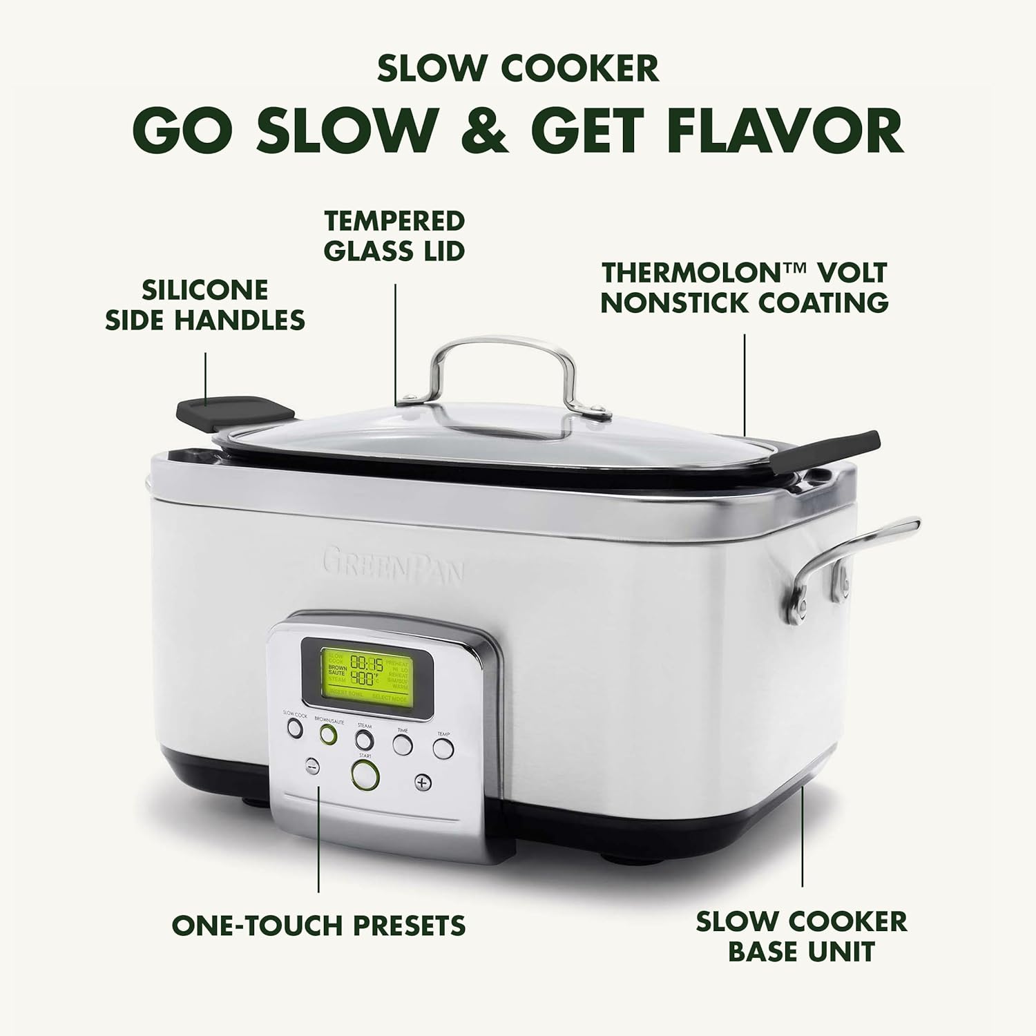 8-in-1 Programmable 6QT Electric Slow Cooker with Dishwasher-Safe Lid and Removable Base wourant
