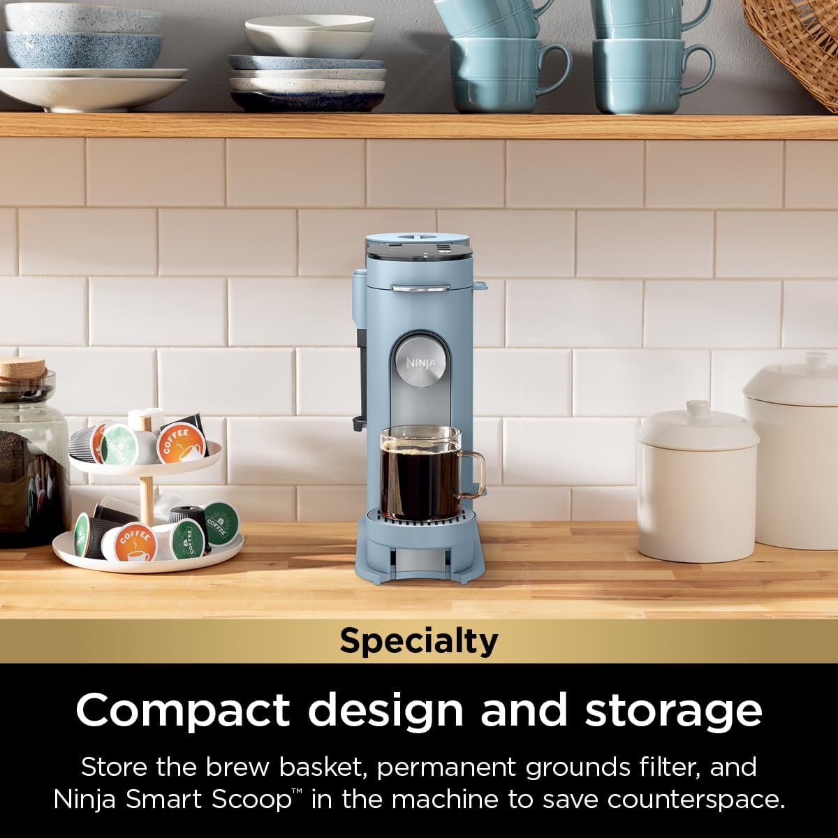Ninja Pod & Grounds Single-Serve Coffee Maker 56-oz. Reservoir Stone PB051ST wourant
